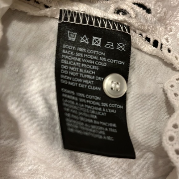 Anthropologie white eyelet embroidery top - Picture 7 of 9